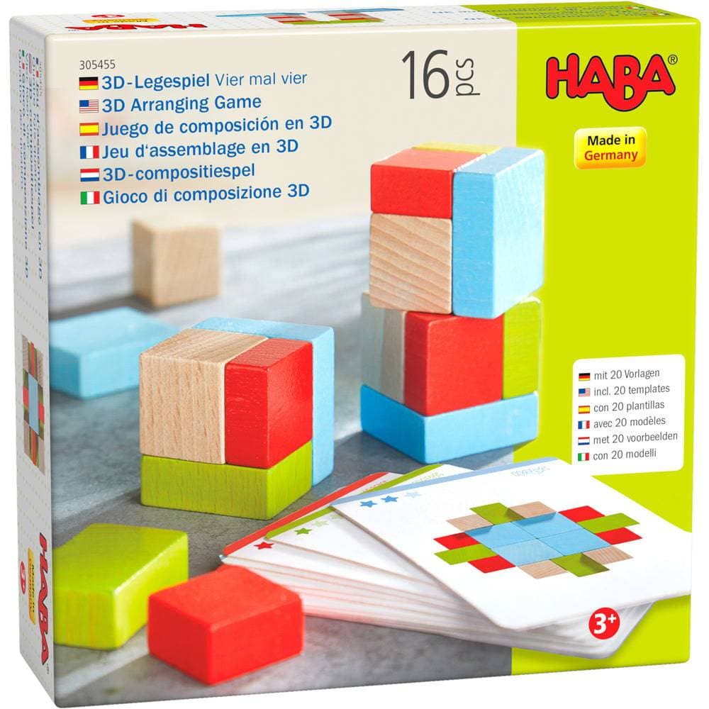 Four by Four 3D Arranging Game Wooden Building Blocks