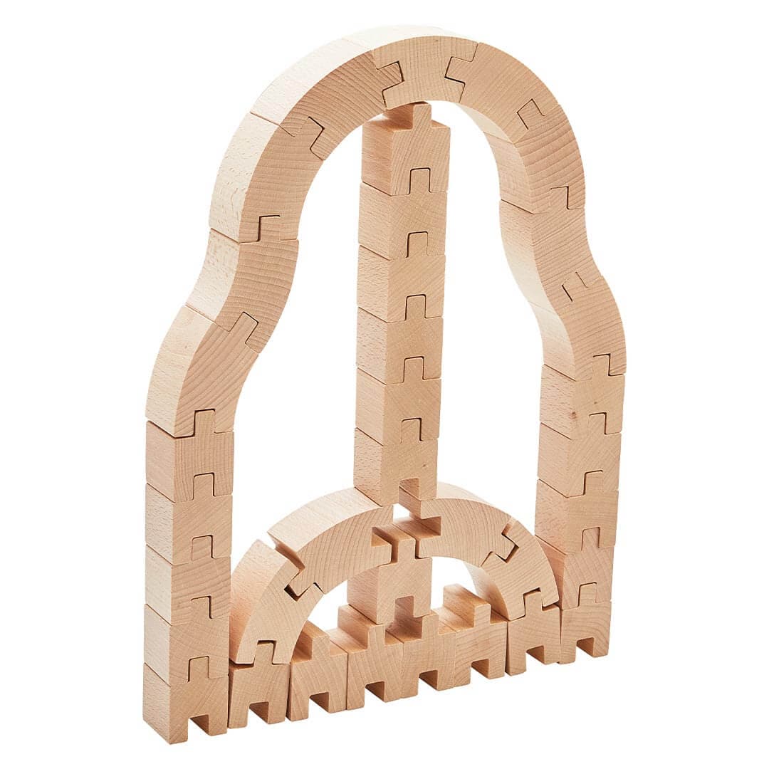Interlocking Wooden Blocks Construction Set
